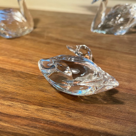VINTAGE Lenox Style Crystal Enchanted Swan Figurines Set of 3 - Picture 9 of 9